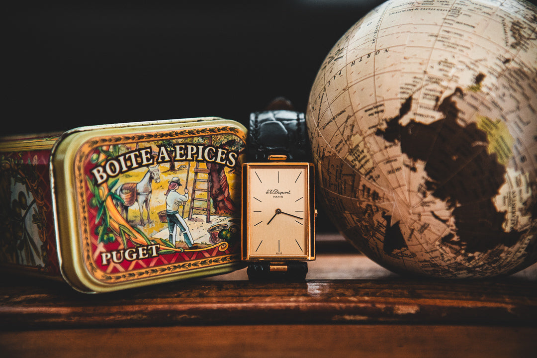 
S.T. Dupont Laque de Chine montre vintage plaqué or