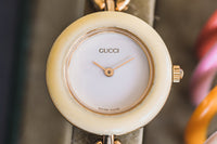 
Gucci Lunettes interchangeable montre vintage plaqué or