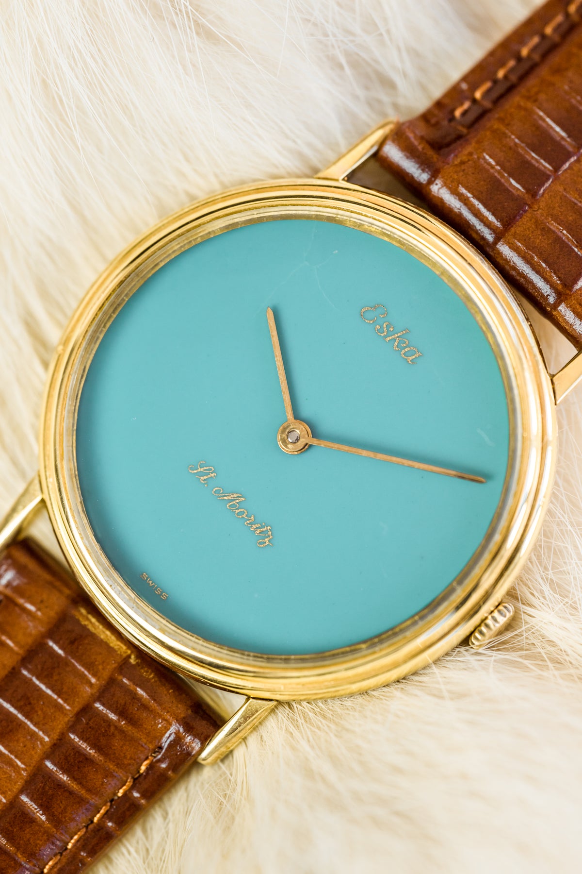 
Eska St. Moritz montre vintage plaqué or