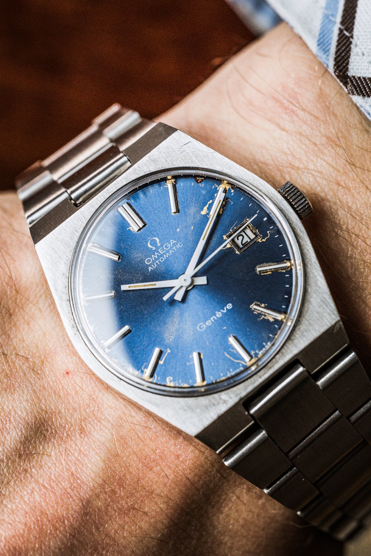 
Omega Genève montre vintage acier