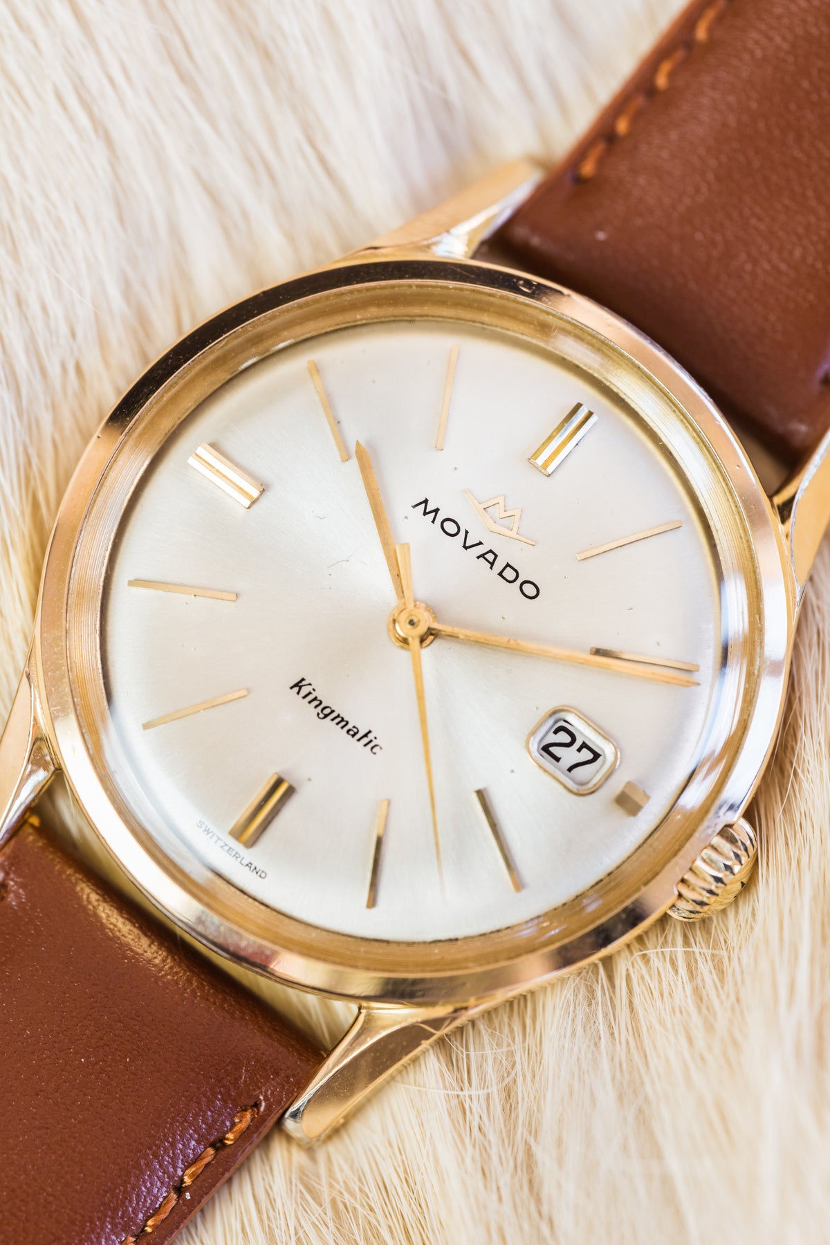 
Movado Kingmatic Sub-Sea montre vintage plaqué or rose
