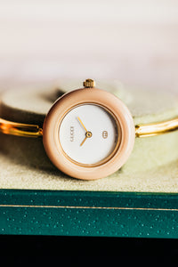 
Gucci Lunettes interchangeable montre vintage plaqué or