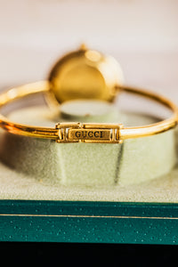 
Gucci Lunettes interchangeable montre vintage plaqué or
